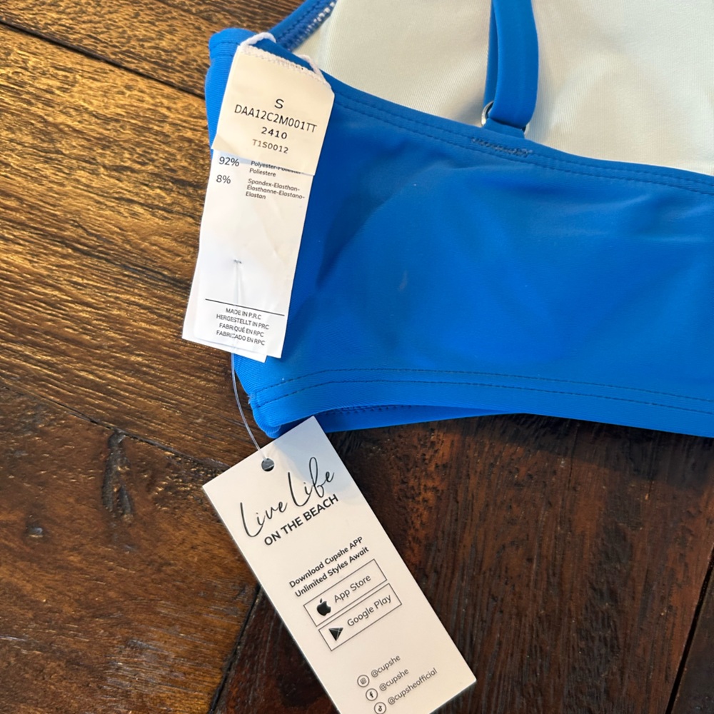 Wrap Bralette & Spliced High Waist Bikini Set- Royal Blue - Picture 11 of 15